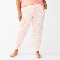 Plus Size Sonoma Goods For Life® Essential Banded Bottom Pajama Pants 9 Plus Size Sonoma Goods For Life® Essential Banded Bottom Pajama Pants -Sonoma Goods For Life Shop 5558717 Coral Animal