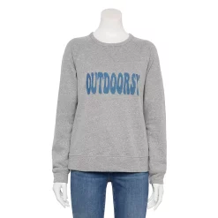 Women's Sonoma Goods For Life® Petite Everyday Crewneck Sweatshirt -Sonoma Goods For Life Shop 5562029 Gray Outdoorsy