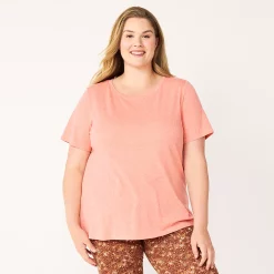 Petite Plus Size Sonoma Goods For Life® Crewneck Tee 50 Petite Plus Size Sonoma Goods For Life® Crewneck Tee -Sonoma Goods For Life Shop 5572597 Coral