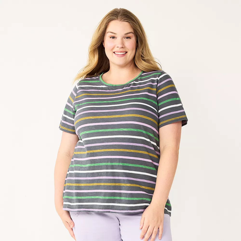 Petite Plus Size Sonoma Goods For Life® Crewneck Tee 1 Petite Plus Size Sonoma Goods For Life® Crewneck Tee