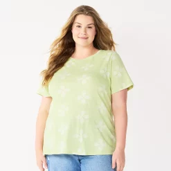 Petite Plus Size Sonoma Goods For Life® Crewneck Tee 45 Petite Plus Size Sonoma Goods For Life® Crewneck Tee -Sonoma Goods For Life Shop 5572597 Lime Geo Flower
