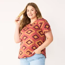 Petite Plus Size Sonoma Goods For Life® Crewneck Tee 53 Petite Plus Size Sonoma Goods For Life® Crewneck Tee -Sonoma Goods For Life Shop 5572597 Mauve Large Geo