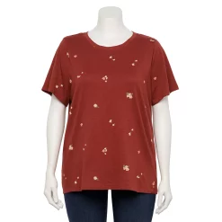 Petite Plus Size Sonoma Goods For Life® Crewneck Tee 40 Petite Plus Size Sonoma Goods For Life® Crewneck Tee -Sonoma Goods For Life Shop 5572597 Red Burgundy Floral