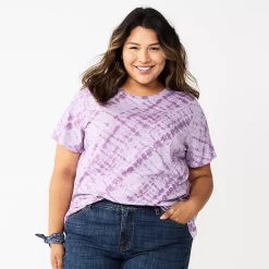 Petite Plus Size Sonoma Goods For Life® Crewneck Tee 51 Petite Plus Size Sonoma Goods For Life® Crewneck Tee -Sonoma Goods For Life Shop 5572597 Violet Diagonal Dye