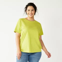 Petite Plus Size Sonoma Goods For Life® Crewneck Tee 68 Petite Plus Size Sonoma Goods For Life® Crewneck Tee -Sonoma Goods For Life Shop 5572597 Yellow Green
