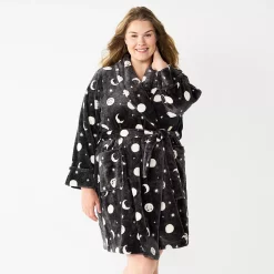 Plus Size Sonoma Goods For Life® Short Plush Robe -Sonoma Goods For Life Shop 5574695 Gray Celestial