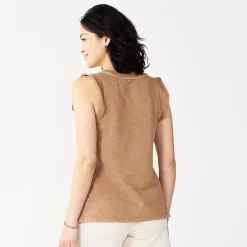 Women's Sonoma Goods For Life® French Terry Flutter-Sleeve Top -Sonoma Goods For Life Shop 5576747 ALT