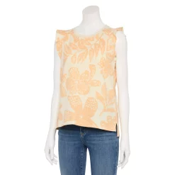 Women's Sonoma Goods For Life® French Terry Flutter-Sleeve Top -Sonoma Goods For Life Shop 5576747 Coral Floral