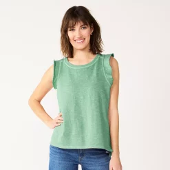 Women's Sonoma Goods For Life® French Terry Flutter-Sleeve Top -Sonoma Goods For Life Shop 5576747 Teal