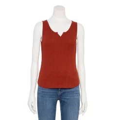 Women's Sonoma Goods For Life® Notchneck Ribbed Tank 11 Women's Sonoma Goods For Life® Notchneck Ribbed Tank -Sonoma Goods For Life Shop 5579049 Chili Rust