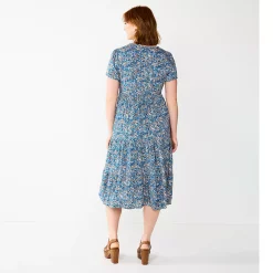 Women's Sonoma Goods For Life® Button Front Tiered Midi Dress -Sonoma Goods For Life Shop 5579211 ALT