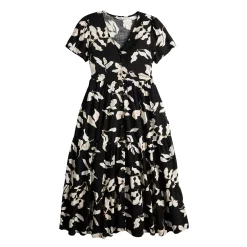 Women's Sonoma Goods For Life® Button Front Tiered Midi Dress -Sonoma Goods For Life Shop 5579211 ALT5