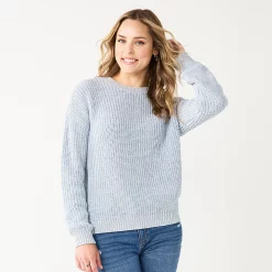 Women's Sonoma Goods For Life® Textured Drop-Shoulder Sweater -Sonoma Goods For Life Shop 5579623 Blue Marl