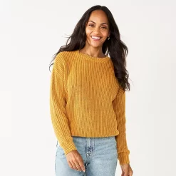 Women's Sonoma Goods For Life® Textured Drop-Shoulder Sweater -Sonoma Goods For Life Shop 5579623 Gold
