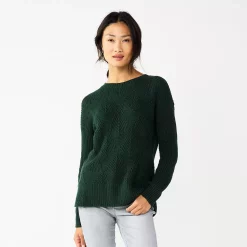 Women's Sonoma Goods For Life® Diamond Stitch Pullover Sweater -Sonoma Goods For Life Shop 5579763 Evergreen