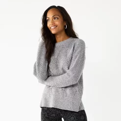 Women's Sonoma Goods For Life® Diamond Stitch Pullover Sweater -Sonoma Goods For Life Shop 5579763 Gray