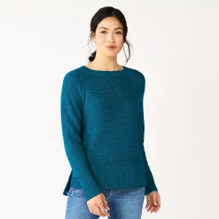Women's Sonoma Goods For Life® Textured Raglan Sweater -Sonoma Goods For Life Shop 5579791 Blue