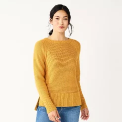 Women's Sonoma Goods For Life® Textured Raglan Sweater -Sonoma Goods For Life Shop 5579791 Gold