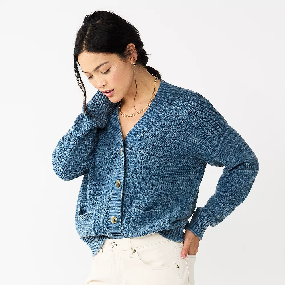 Women's Sonoma Goods For Life® Cropped Cardigan 3 Women's Sonoma Goods For Life® Cropped Cardigan - Image 3
