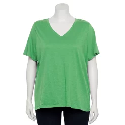 Petite Plus Size Sonoma Goods For Life® Everyday V-Neck Tee -Sonoma Goods For Life Shop 5581510 Aloe Vera