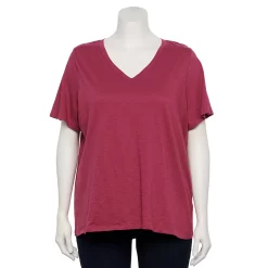 Petite Plus Size Sonoma Goods For Life® Everyday V-Neck Tee -Sonoma Goods For Life Shop 5581510 Clematis Mauve