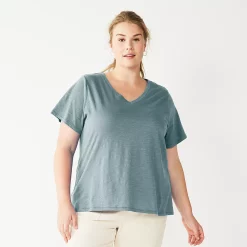 Petite Plus Size Sonoma Goods For Life® Everyday V-Neck Tee -Sonoma Goods For Life Shop 5581510 Desoto Blue