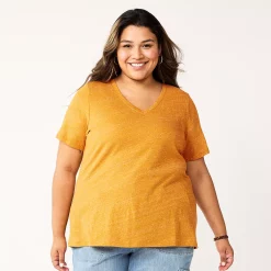 Petite Plus Size Sonoma Goods For Life® Everyday V-Neck Tee -Sonoma Goods For Life Shop 5581510 Gold