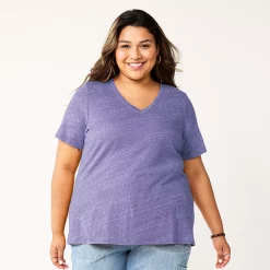 Petite Plus Size Sonoma Goods For Life® Everyday V-Neck Tee -Sonoma Goods For Life Shop 5581510 Grape Purple