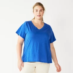 Petite Plus Size Sonoma Goods For Life® Everyday V-Neck Tee -Sonoma Goods For Life Shop 5581510 Hyacinth Falls