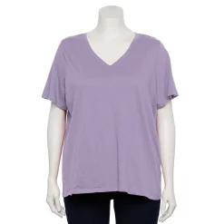 Petite Plus Size Sonoma Goods For Life® Everyday V-Neck Tee -Sonoma Goods For Life Shop 5581510 Leland Purple