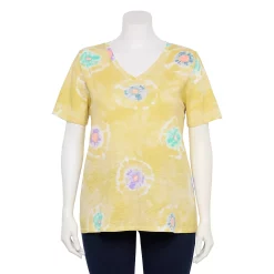 Petite Plus Size Sonoma Goods For Life® Everyday V-Neck Tee -Sonoma Goods For Life Shop 5581510 Lemon Yellow Circle