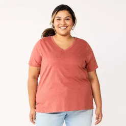 Petite Plus Size Sonoma Goods For Life® Everyday V-Neck Tee -Sonoma Goods For Life Shop 5581510 Mauve