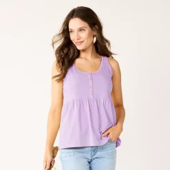 Women's Sonoma Goods For Life® Button Utility Tank -Sonoma Goods For Life Shop 5583719 Light Purple