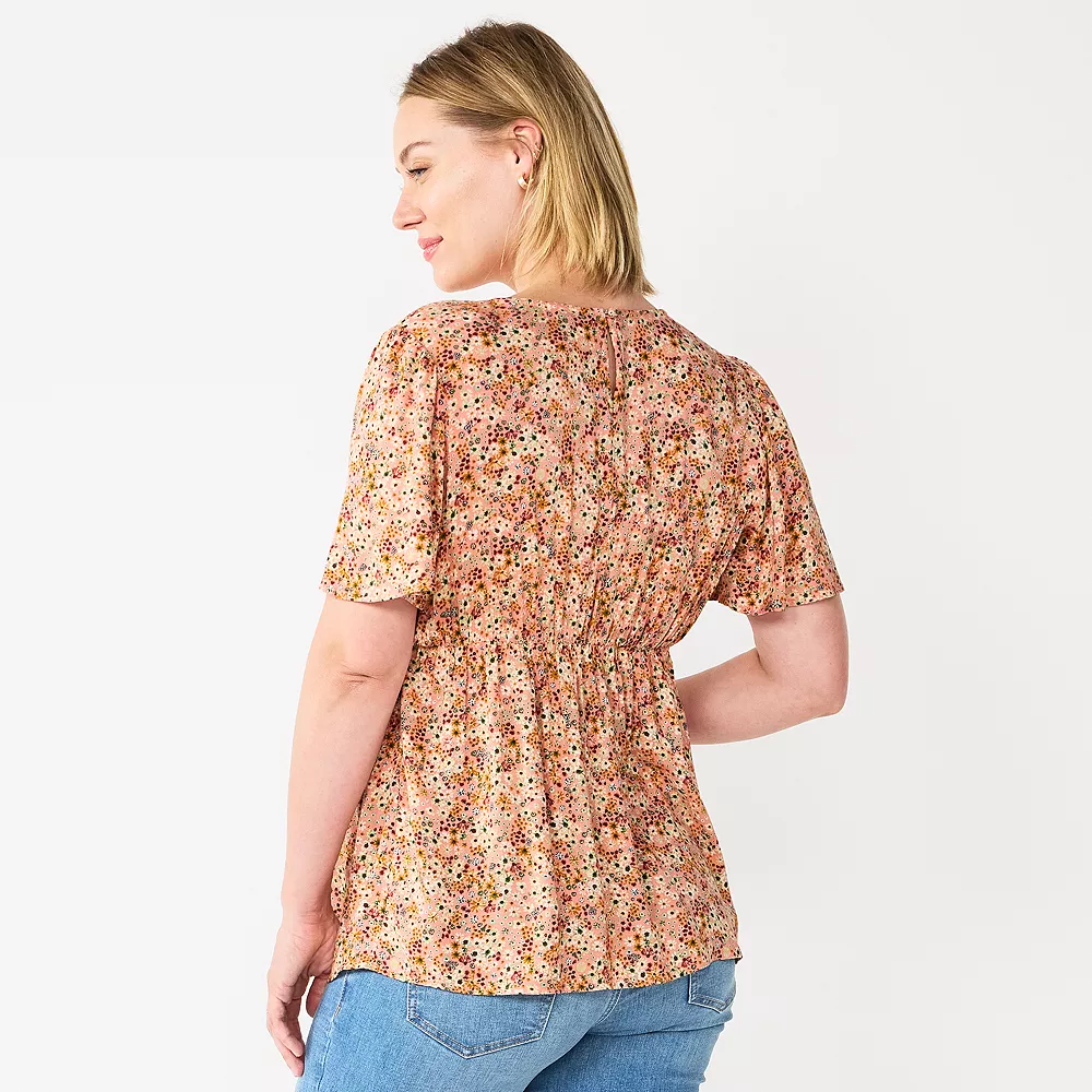 Maternity Sonoma Goods For Life® Flutter Sleeve Top 5 Maternity Sonoma Goods For Life® Flutter Sleeve Top - Image 5