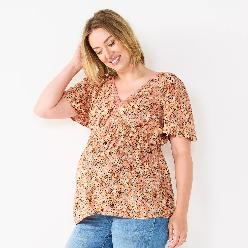 Maternity Sonoma Goods For Life® Flutter Sleeve Top 2 Maternity Sonoma Goods For Life® Flutter Sleeve Top - Image 2