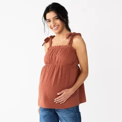 Maternity Sonoma Goods For Life® Tie-Shoulder Babydoll Top -Sonoma Goods For Life Shop 5584773 Rustic