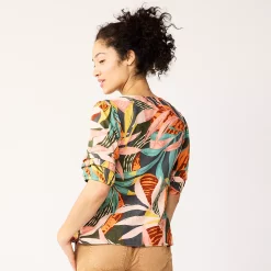 Women's Sonoma Goods For Life® Pleated Elbow-Sleeve Blouse -Sonoma Goods For Life Shop 5584778 ALT