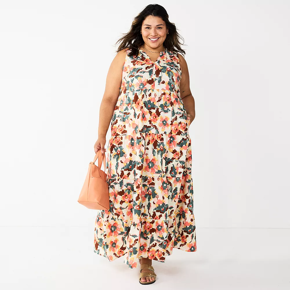 Plus Size Sonoma Goods For Life® Tiered Maxi Dress 1 Plus Size Sonoma Goods For Life® Tiered Maxi Dress