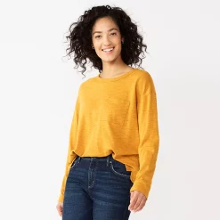 Women's Sonoma Goods For Life® Long Sleeve Pocket Tee -Sonoma Goods For Life Shop 5585375 Gold