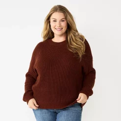 Plus Size Sonoma Goods For Life® Drop Shoulder Sweater -Sonoma Goods For Life Shop 5585467 Brown
