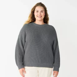 Plus Size Sonoma Goods For Life® Drop Shoulder Sweater -Sonoma Goods For Life Shop 5585467 Gray