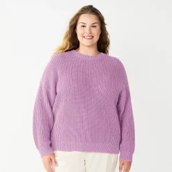 Plus Size Sonoma Goods For Life® Drop Shoulder Sweater -Sonoma Goods For Life Shop 5585467 Lavender