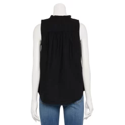 Women's Sonoma Goods For Life® Button-Front Ruffle Tank -Sonoma Goods For Life Shop 5586080 ALT
