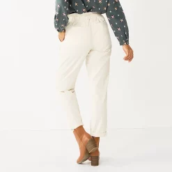 Women's Sonoma Goods For Life® Mid-Rise Straight-Leg Paperbag Pants -Sonoma Goods For Life Shop 5587701 ALT