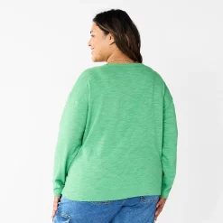 Plus Size Sonoma Goods For Life® Long Sleeve Pocket Tee -Sonoma Goods For Life Shop 5590050 ALT