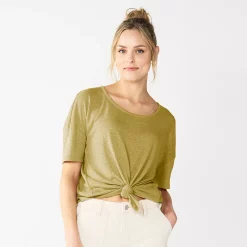 Women's Sonoma Goods For Life® Relaxed Scoopneck Tee -Sonoma Goods For Life Shop 5596588 Light Olive