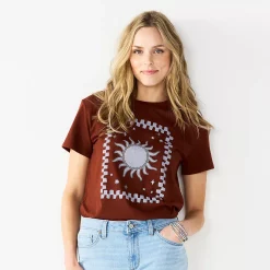 Women's Sonoma Goods For Life® Relaxed Graphic Tee -Sonoma Goods For Life Shop 5596692 Brown Blue Sun