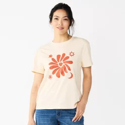 Women's Sonoma Goods For Life® Relaxed Graphic Tee -Sonoma Goods For Life Shop 5596692 Cream Orange Floral