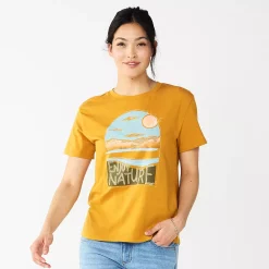 Women's Sonoma Goods For Life® Relaxed Graphic Tee -Sonoma Goods For Life Shop 5596692 Gold Enjoy Nature