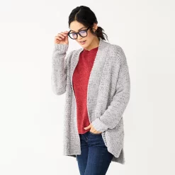 Women's Sonoma Goods For Life® Plush Cardigan 11 Women's Sonoma Goods For Life® Plush Cardigan -Sonoma Goods For Life Shop 5597627 Silver Gray Shine